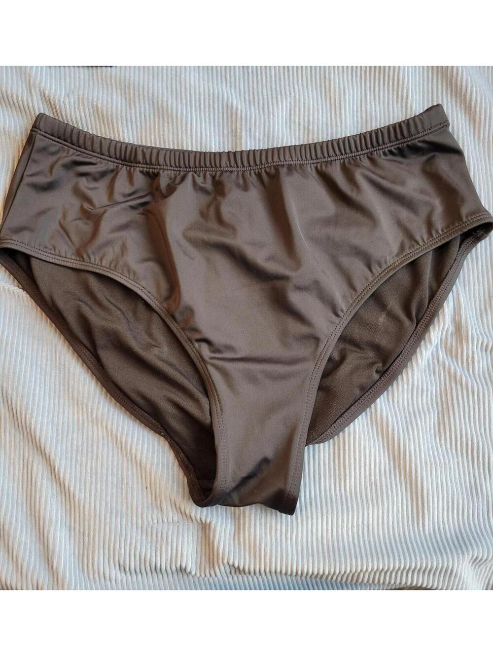 Black Nylon Spandex High Waist Bikini Bottoms Size 18W
